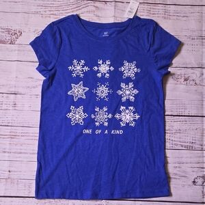Gap Kids Blue Snowflake Kids Tee SZ XXL 14-16